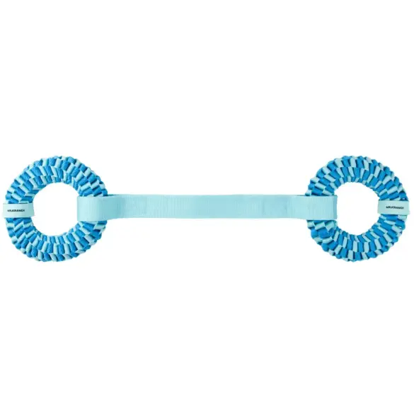 Игрушка-перетяжка Mr.Kranch Плетеное кольцо-спираль двойное для собак Голубая, 12см
