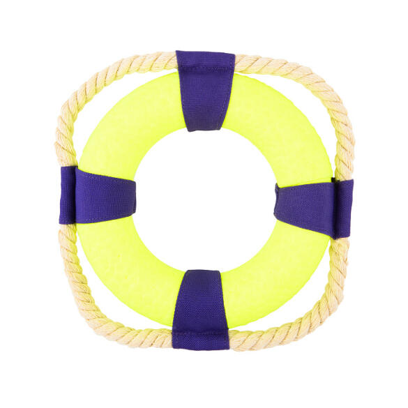 Игрушка Mr.Kranch для собак Кольцо с канатом 14см неоновая желтая