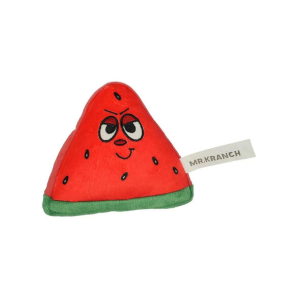 Игрушка Mr.Kranch для собак Арбузик с пищалкой и шуршащими элементами, 11см