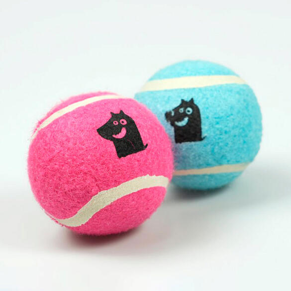 Игрушка Mr.Kranch для собак Теннисный мяч малый 4,7см набор 2шт голубой/розовый