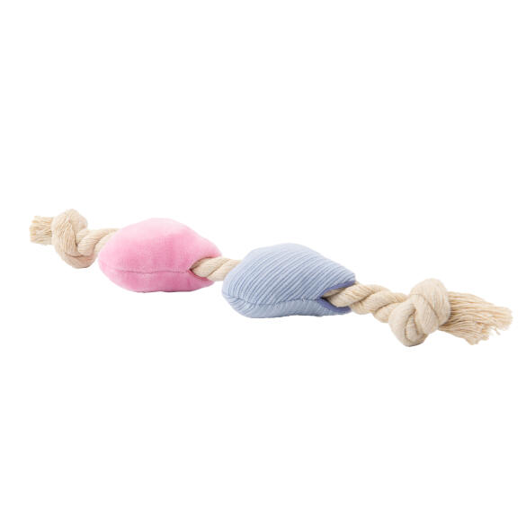 Игрушка Mr.Kranch для собак канат с сердечками 30*8см розовая