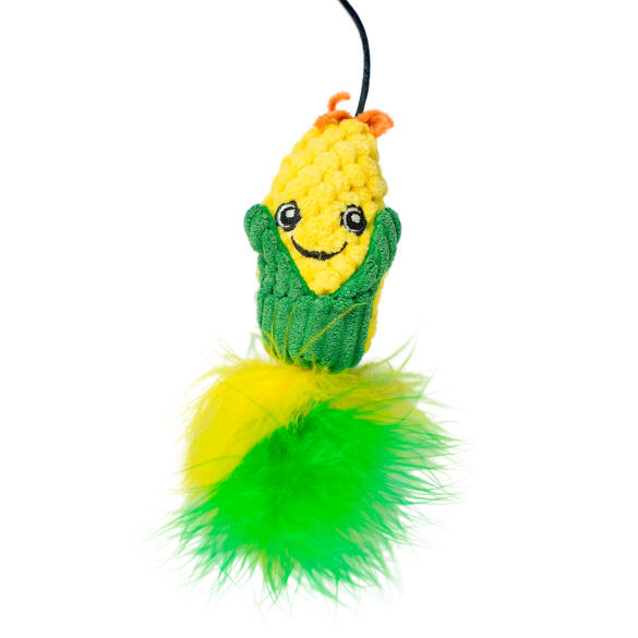 Игрушка-дразнилка Mr.Kranch Кукуруза плюшевая с кошачьей мятой для кошек Зеленая, 17см