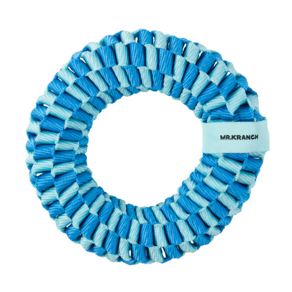 Игрушка Mr.Kranch Плетеное кольцо для собак Голубая, 15см