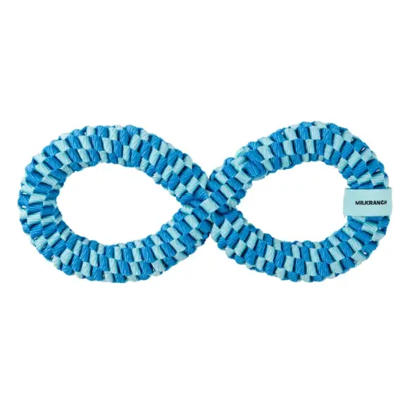 Игрушка Mr.Kranch Плетеное кольцо восьмерка для собак Голубая, 13см