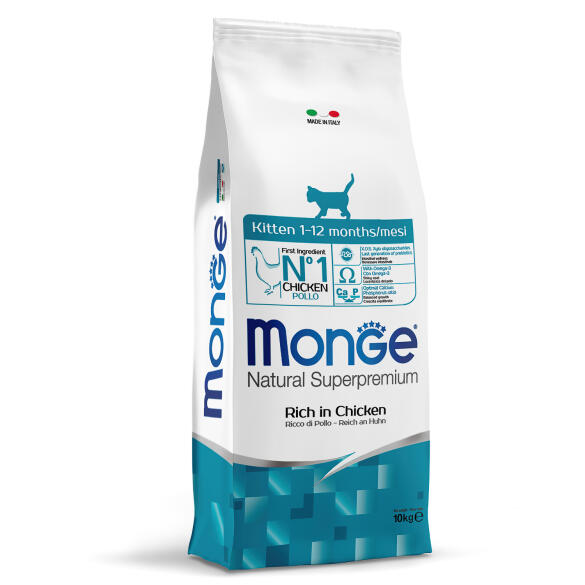 10кг Корм Monge Kitten Chicken для котят и беременных кошек с Курицей "Ритейл"