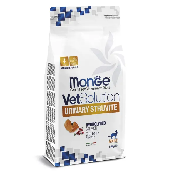 1,5кг Корм Monge VetSolution Cat Urinary Struvite Ветеринарная диета для кошек при мочекаменной болезни струвитного типа