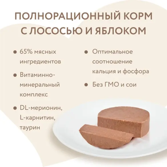 100г Влажный корм Мнямс Delicatesse "Паштет по-норвежски" для кошек и кастрированных котов с Лососем и Яблоком