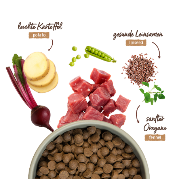 0,8кг Корм Bosch Oven Baked монопротеиновый беззерновой из печи для взрослых собак с чувствительным пищеварением с Говядиной