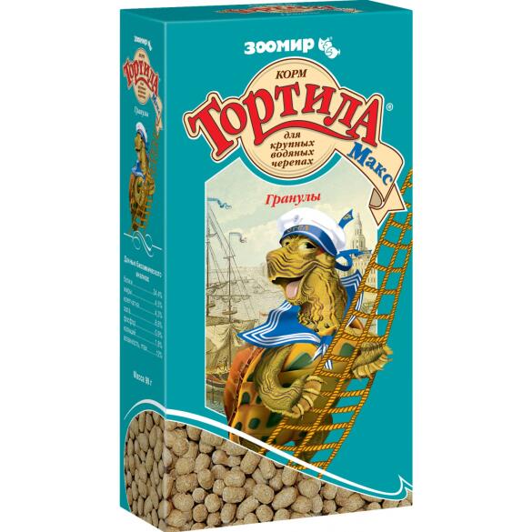 90г Лакомство ЗООМИР "Тортила Макс Гранулы" для крупных водяных черепах