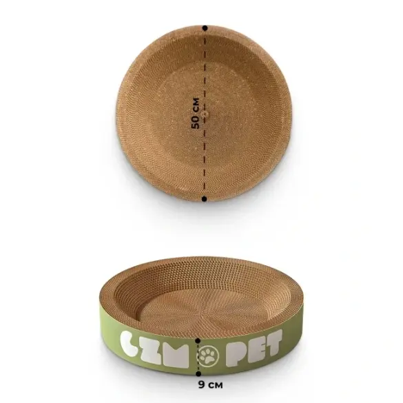 Когтеточка-лежанка овальная Red Bow картонная L, 55*40*9см