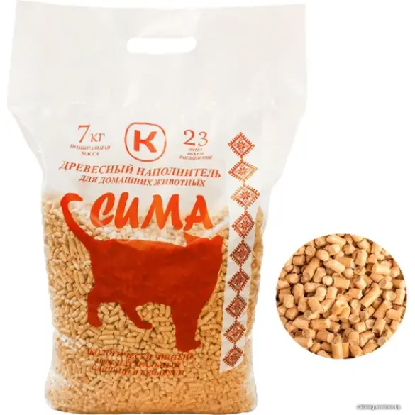 Наполнитель древесный Сима, 7кг