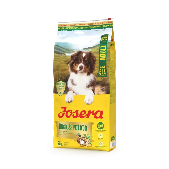 12,5кг Корм Josera Adult with Duck&Potato (All sizes 24/14) беззерновой для взрослых собак всех пород с пищевой аллергией на злаки с Уткой и картофелем