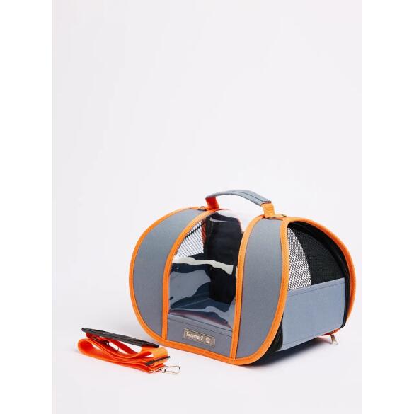 Сумка-переноска LOORI "Аurora" Серо-рыжая, 41*25*27см