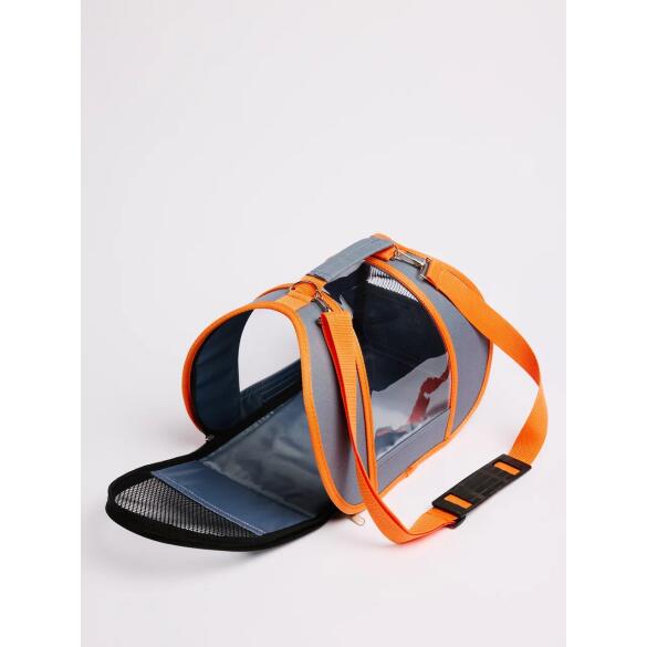 Сумка-переноска LOORI "Аurora" Серо-рыжая, 41*25*27см