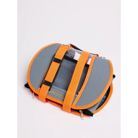 Сумка-переноска LOORI "Аurora" Серо-рыжая, 47*30*28см