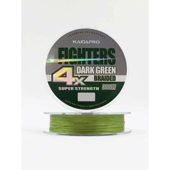 Шнур плетеный KAIDA Fighters 4x300м 0,16мм, Green