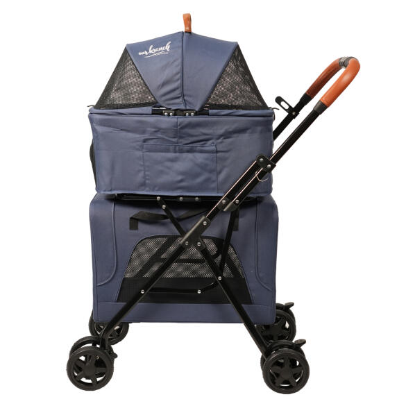 Коляска прогулочная Mr.Kranch двойная для собак и кошек 10+10кг, Голубая