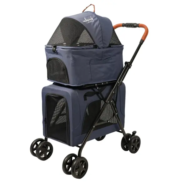 Коляска прогулочная Mr.Kranch двойная для собак и кошек 10+10кг, Голубая