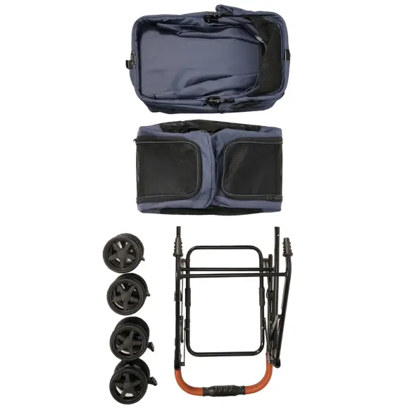 Коляска прогулочная Mr.Kranch двойная для собак и кошек 10+10кг, Голубая