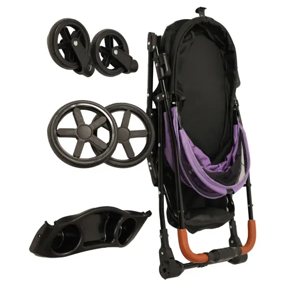 Коляска прогулочная Mr.Kranch для собак и кошек до 15кг, Фиолетовая