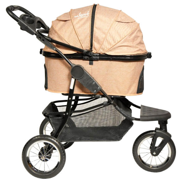 Коляска прогулочная Mr.Kranch повышенной проходимости для собак и кошек до 15кг, Бежевая