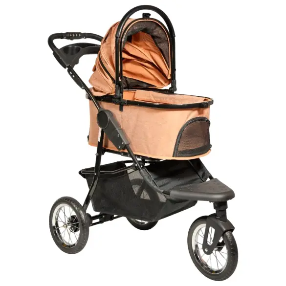 Коляска прогулочная Mr.Kranch повышенной проходимости для собак и кошек до 15кг, Бежевая