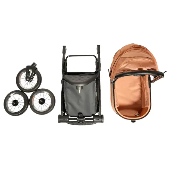 Коляска прогулочная Mr.Kranch повышенной проходимости для собак и кошек до 15кг, Бежевая