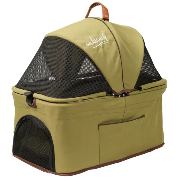 Коляска прогулочная Mr.Kranch двойная повышенной проходимости для собак и кошек 10+10кг, Оливковая