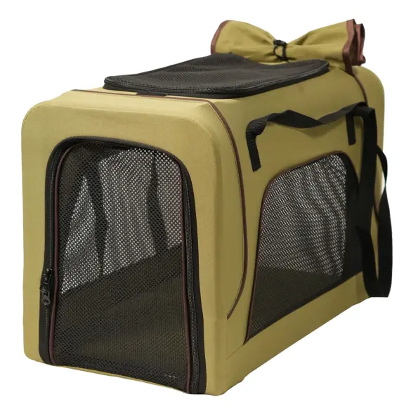 Коляска прогулочная Mr.Kranch двойная повышенной проходимости для собак и кошек 10+10кг, Оливковая