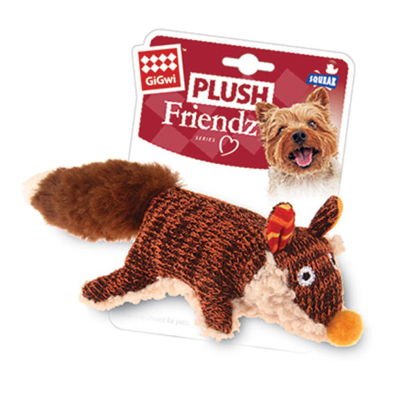 Игрушка Gigwi PLUSH FRIENDZ для собак Лиса с пищалкой, 9см