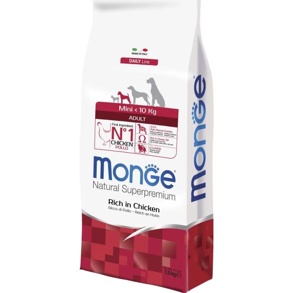 7,5кг Корм Monge Dog SP Mini Adult Chicken/Rice для взрослых собак мелких пород c Курицей и рисом