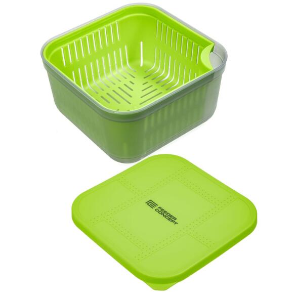 Коробка для прикормки с вентилируемой крышкой и лотком Feeder Concept BAIT BOX 170*170*95мм