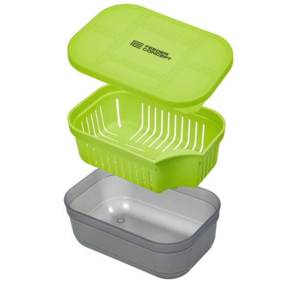 Коробка для прикормки с вентилируемой крышкой и лотком Feeder Concept BAIT BOX 170*115*65мм