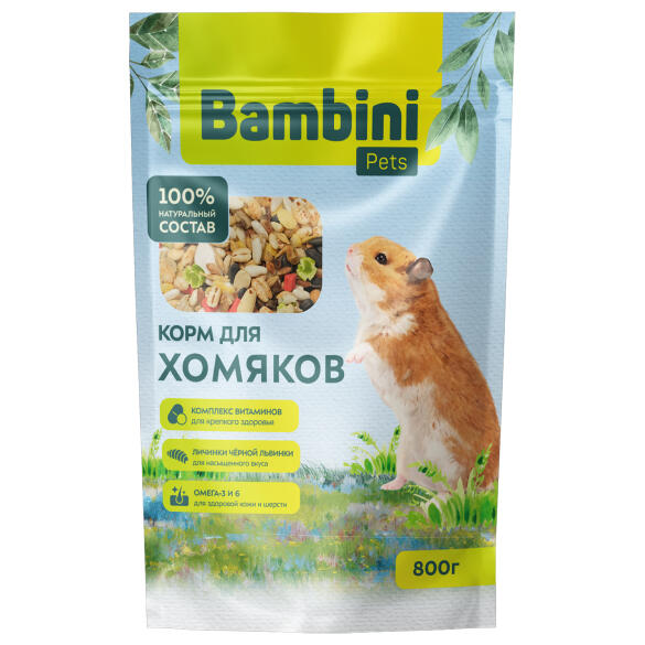 800г Корм Bambini Pets для хомяков