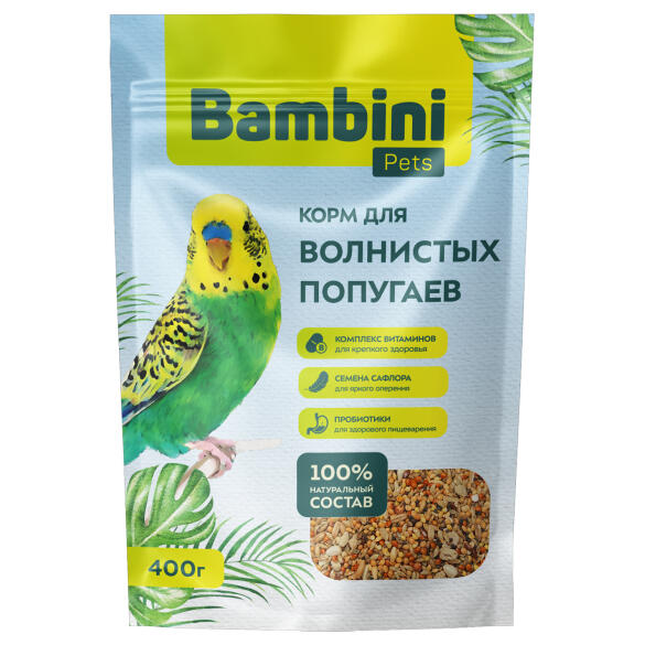 400гр Корм Bambini Pets для волнистых попугайчиков