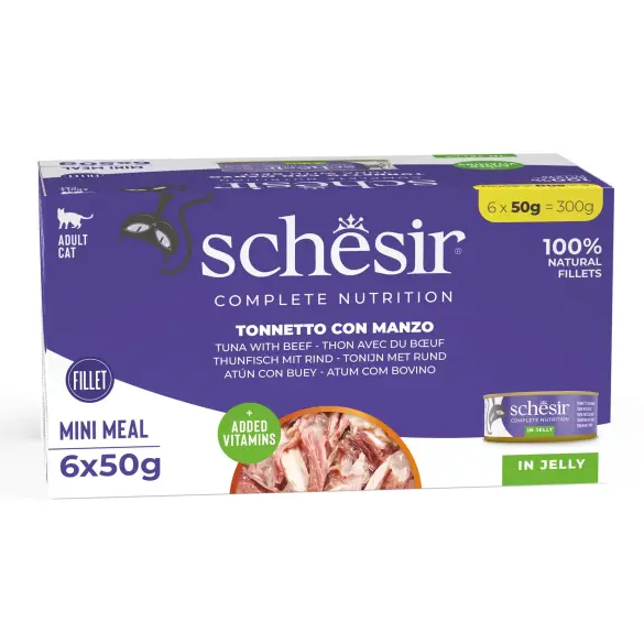 50г Консерва Schesir C&B для кошек Тунец с говядиной в желе