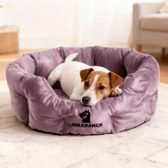 Лежанка Mr.Kranch для собак круглая Сирень 50*40*20см