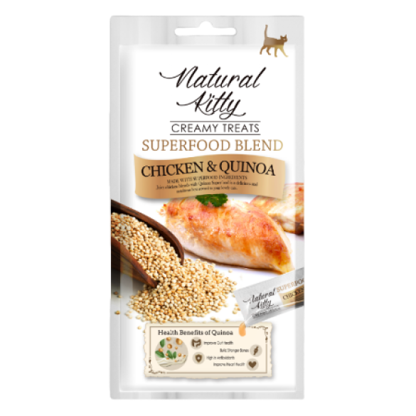 4*12г Лакомство Pettric Natural Kitty крем-суп для кошек Курица и Киноа