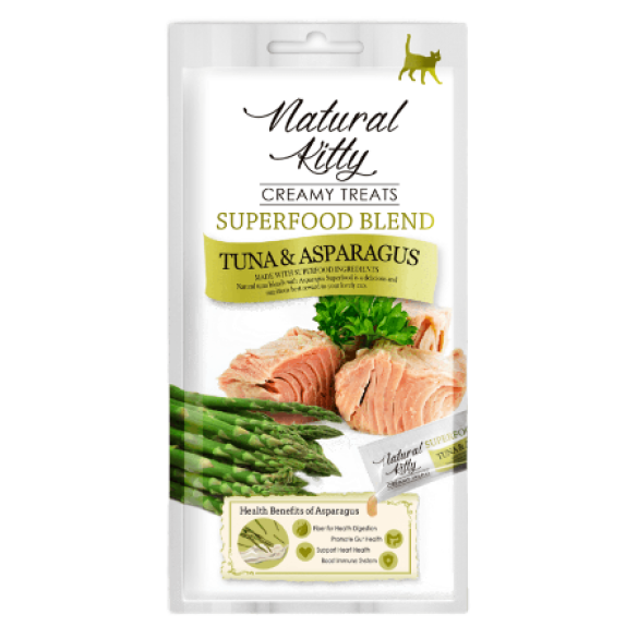 4*12г Лакомство Pettric Natural Kitty крем-суп для кошек Тунец и Спаржа