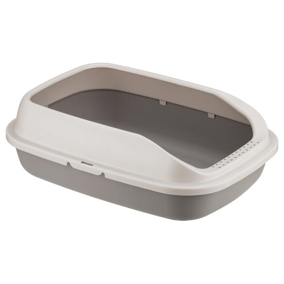 Лоток IDEA "ПЕРВЫЙ" для кошек с высоким бортом, совком и миской Капучино, 41*29см
