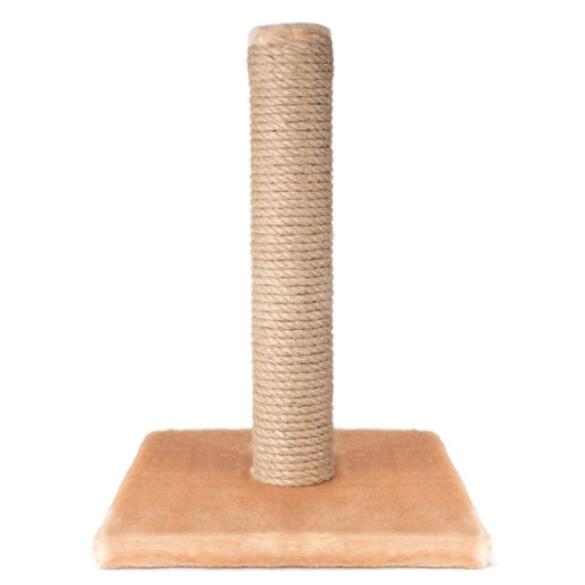 Когтеточка-столбик GoSi на подставке ДЖУТ с мехом, 70см