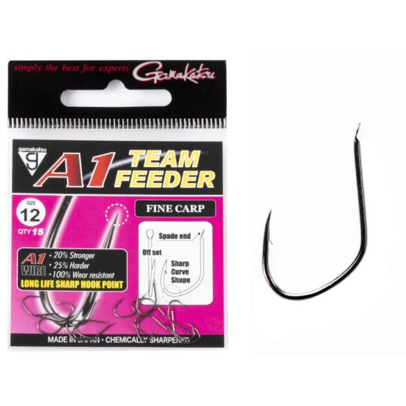 Крючки Gamakatsu A1 TEAM FEEDER HOOKS FINE CARP №12, 15шт