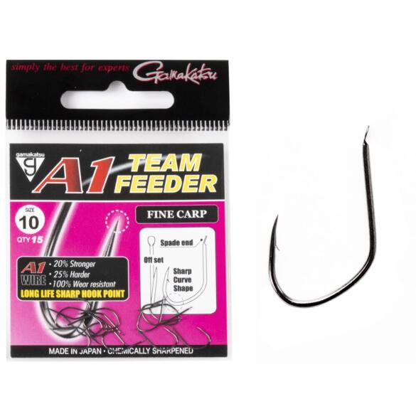 Крючки Gamakatsu A1 TEAM FEEDER HOOKS FINE CARP №10, 15шт