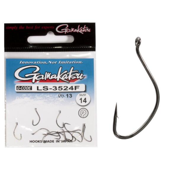 Крючки Gamakatsu NEW LABEL EYED HOOKS BLACK LS-3524F №14, 13шт