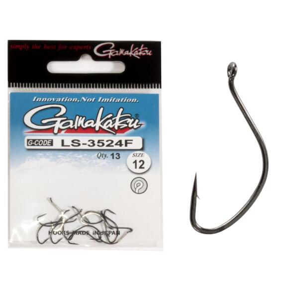 Крючки Gamakatsu NEW LABEL EYED HOOKS BLACK LS-3524F №12, 13шт