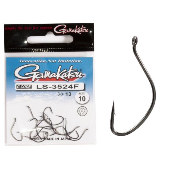 Крючки Gamakatsu NEW LABEL EYED HOOKS BLACK LS-3524F №10, 13шт