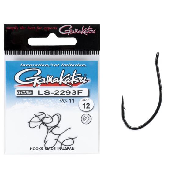 Крючки Gamakatsu NEW LABEL EYED HOOKS BLACK LS-2293F №12, 11шт