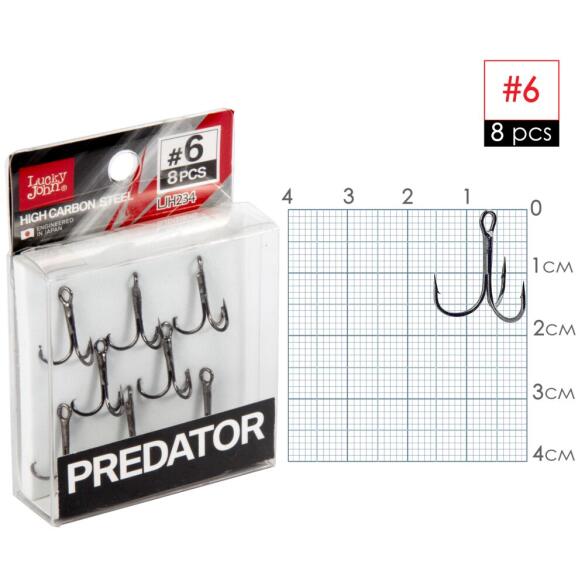Крючки-тройники Lucky John PREDATOR серия LJH234 006, 8шт