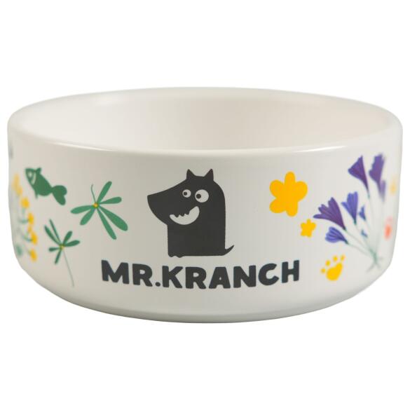 Миска керамическая Mr.Kranch для собак Цветы Прованса Васильковая, 420мл