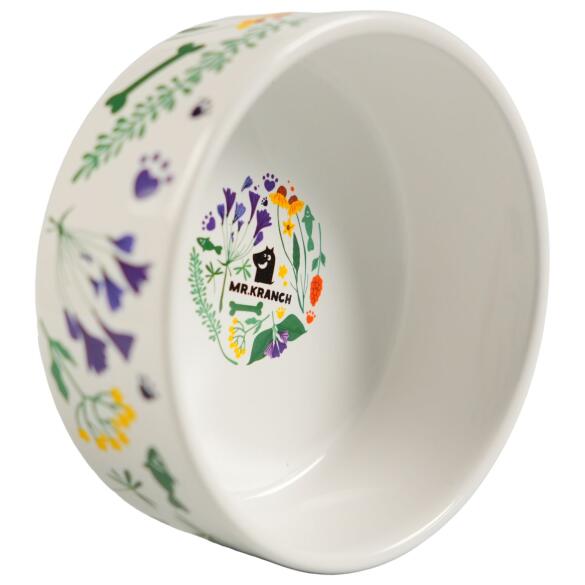 Миска керамическая Mr.Kranch для собак Цветы Прованса Васильковая, 420мл